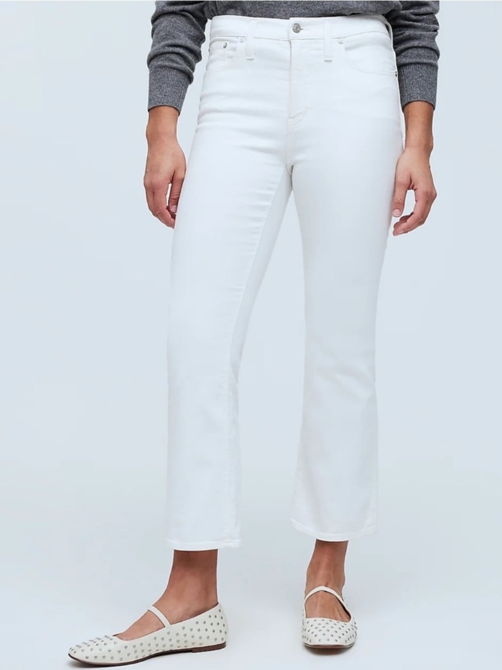 Madewell Kick Out Crop Jeans in Pure White Size 29